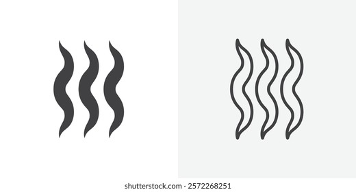 Heat icons. flat and line style set