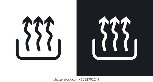 Heat icons set vectors black and colored style