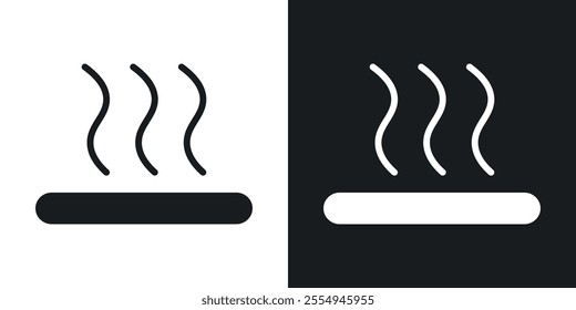 Heat icons in solid black and white colors