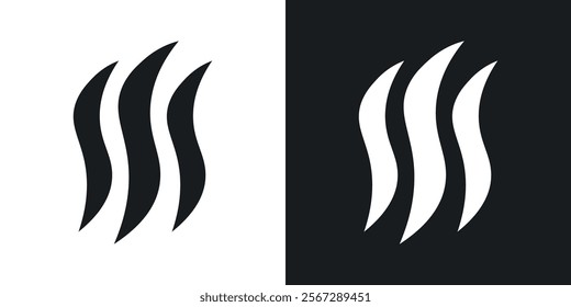 Heat icons in solid black and white colors