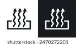 Heat icons. Heat steam vector icon. Thermal warm smell symbol. Fire smoke icon.