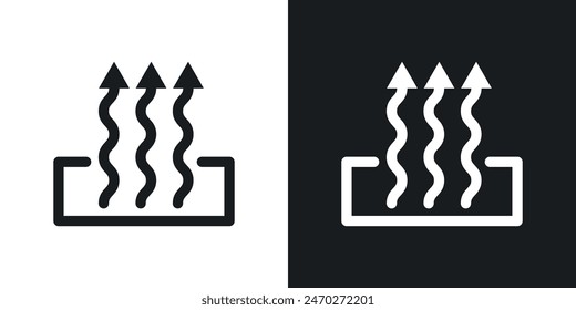 Heat icons. Heat steam vector icon. Thermal warm smell symbol. Fire smoke icon.