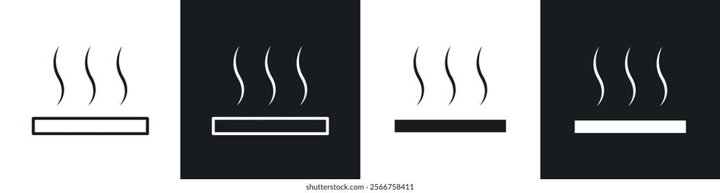 Heat icons in Thin line black color. flat simple vector symbols illustration.