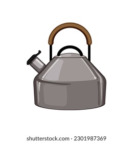 heat kettle kitchen cartoon. metal appliance, water drink heat kettle kitchen sign. isolated symbol vector illustration