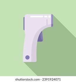 Icono del termómetro láser de calor vector plano. Mida la temperatura de exploración. Atención de pruebas de salud