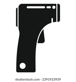 Icono del termómetro láser de calor vector simple. Mida la temperatura de exploración. Atención de pruebas de salud