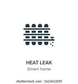 Heat leak glyph icon vector on white background. Flat vector heat leak icon symbol sign from modern smart home collection for mobile concept and web apps design.