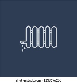 heat leak icon. Trendy flat vector line heat leak icon on dark blue background from smart home collection. 