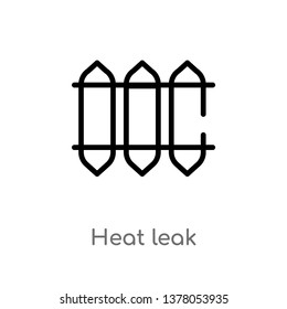 heat leak vector line icon. Simple element illustration. heat leak outline icon from smart home concept. Can be used for web and mobile