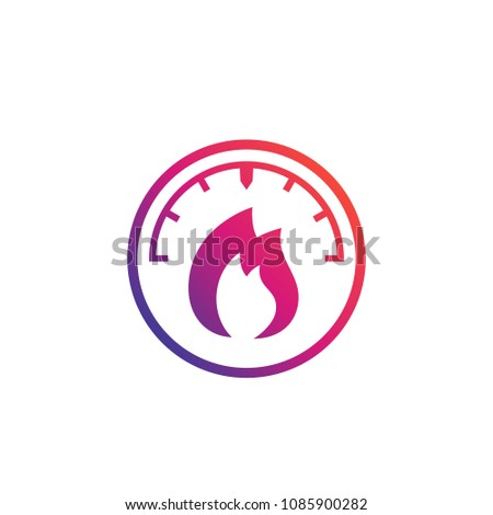heat level meter vector icon