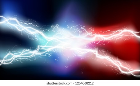 Heat lighting, arc. Electrical energy. Vector illustration.