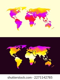 Heat map  Abstract infrared thermographic world map  Vector illustration 