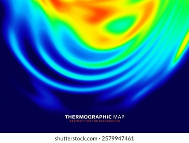 Heat map. Abstract infrared thermographic background. Temperature distribution and data analysis. Thermal imaging concept. Vector illustration.