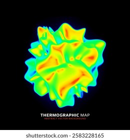 Heat map. Abstract infrared thermographic background. Temperature distribution and data analysis. Thermal imaging concept. Vector illustration.