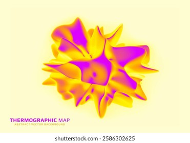 Heat map. Abstract infrared thermographic background. Temperature distribution and data analysis. Thermal imaging concept. Vector illustration.