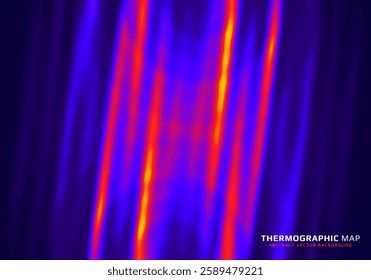 Heat map. Abstract infrared thermographic background. Temperature distribution and data analysis. Thermal imaging concept. Vector illustration.