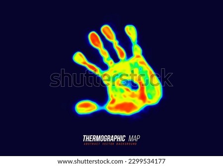 Heat map. Abstract infrared thermographic hand. Vector illustration.