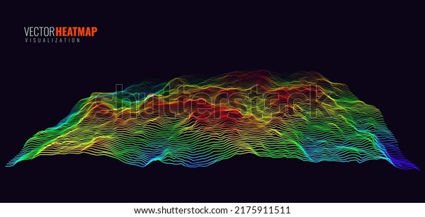 Heat Map Background.
Infrared Thermal Camera Landscape Scan. Temperature Scanner Radar
Global Warming Concept. Geology Gradient Topographic Grid Terrain.
Vector Illustration.