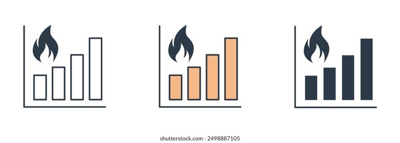 heat map chart icon symbol vector illustration isolated on white background