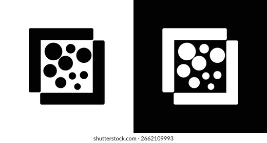 Icono de mapa de calor en conjunto de Vector sólido negro plano