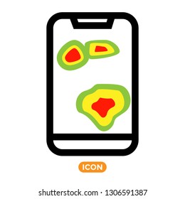 Heat Map Vector Symbol. Analytic related icon