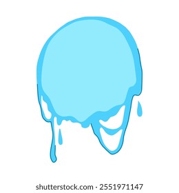 Dibujos animados de círculo fundido por calor. Flujo brillante, fundido caliente, forma suave Signo de círculo fundido por calor. Ilustración vectorial de símbolo aislado