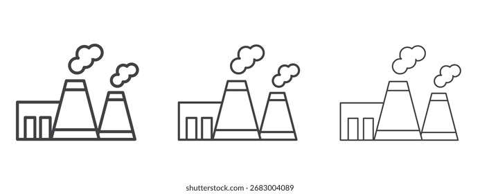 Ícone da usina de energia térmica - ilustração editável do vetor de traçado