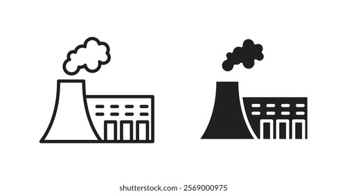 Heat power station icon set vector graphics designs