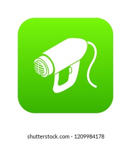 Heat power tool icon green vector isolated on white background