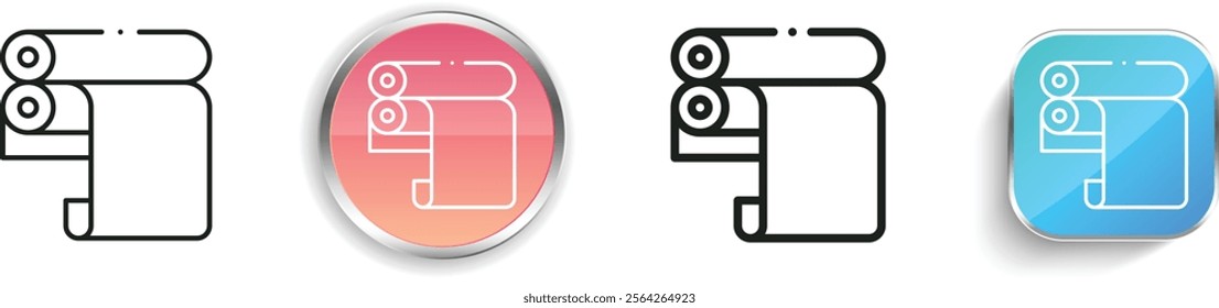 heat press icon. Thin Linear, Regular and Button Style Design Isolated On White Background