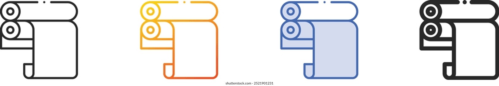 heat press icon.Thin Linear, Gradient, Blue Stroke and bold Style Design Isolated On White Background