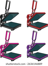 Heat press machine vector art style