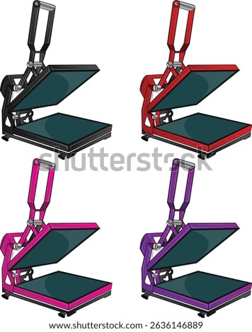 Heat press machine vector art style