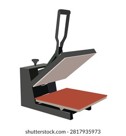 Heat press machine vector. printing press machine