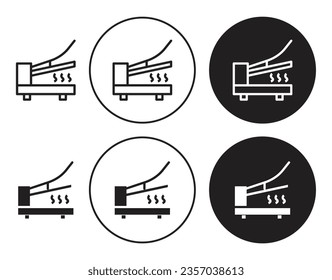 heat press vector icon set. sublimation symbol in black color.