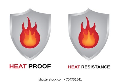 heat proof and resistance vector icon