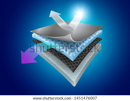 Heat protection with special material layers
foil layer, sponge layer, rubber layer, special fiber layer.
Vector realistic file.