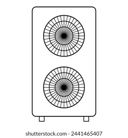 Heat pump air source icon, cooling electric system machine, cool web vector illustration .