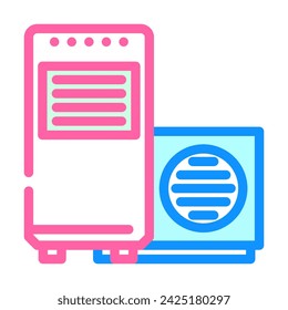 heat pump energy efficient color icon vector. heat pump energy efficient sign. isolated symbol illustration