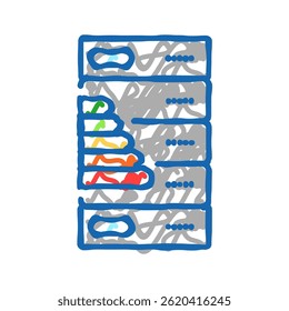 bomba de calor eficiente de energia ícone doodle esboço vetor. bomba de calor eficiente de energia sinal. ilustração de símbolo isolado