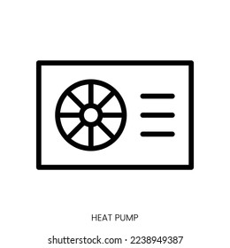 icono de la bomba de calor. Diseño De Estilo De Arte De Línea Aislado En Fondo Blanco