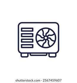 heat pump icon, line vector pictogram