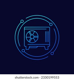 heat pump icon, linear design