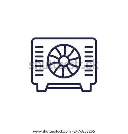 heat pump icon on white in line style