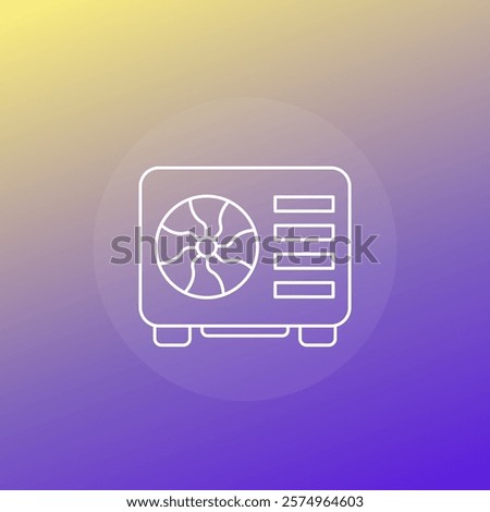 heat pump icon, thin line design