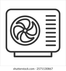 Heat Pump Icon Vector Illustration Outline