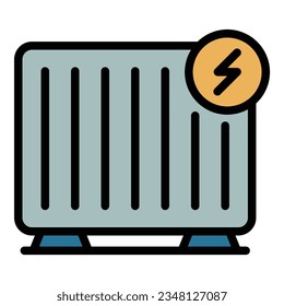 Heat radiator icon outline vector. Electric heater. Valve convector color flat