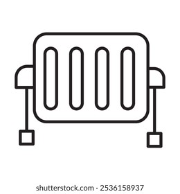 Heat radiator line icon. Winter convector sign. Domestic heater symbol.