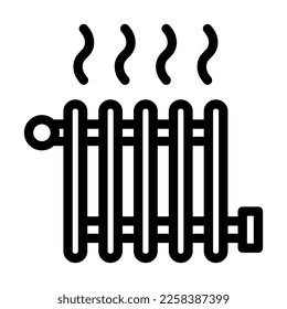 Heat Radiator Vector Line Icon Design
