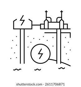 heat recovery system geothermal line icon vector. heat recovery system geothermal sign. isolated contour symbol black illustration